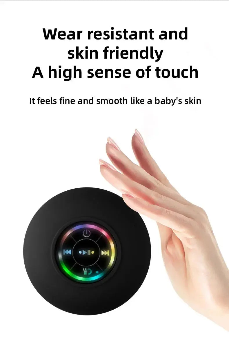 New Bathroom Waterproof Wireless LED Bluetooth Speaker Large Suction Cup Mini Portable Speaker Outdoor Sports Stereo Speaker Vibes