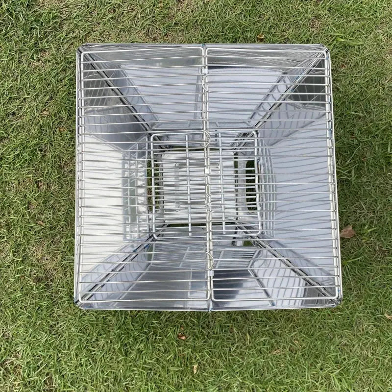Portable Stainless Steel Folding Charcoal BBQ Grill For 3-4 Person Outdoor Camping Picnic Lightweight Easy Clean Barbecue Vibes