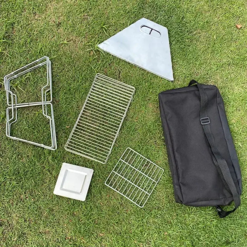 Portable Stainless Steel Folding Charcoal BBQ Grill For 3-4 Person Outdoor Camping Picnic Lightweight Easy Clean Barbecue Vibes
