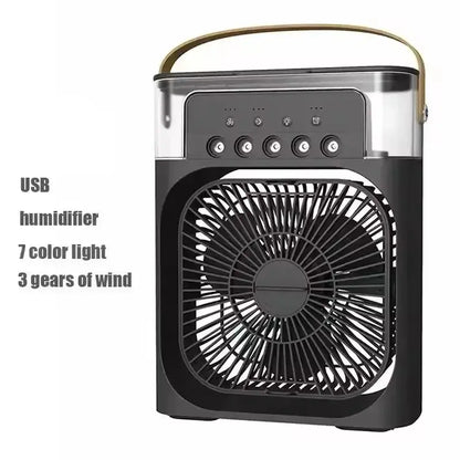Portable humidifier fan three in one, mini USB air conditioning fan, LED night light, water mist, home fun air cooler humidifier Vibes
