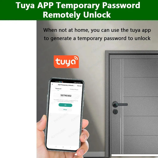 RAYKUBE M3 Tuya BLE Digital Fingerprint Door Lock Electronic Lock with 60/70mm Latch Keys Smartlife/Tuya APP Remote Unlock Vibes