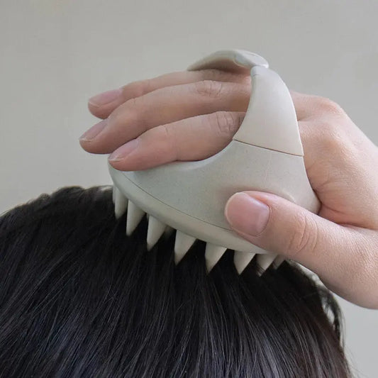Scalp Brush Massager Sculp Scrubber Brush Wheat Straw Biodegradable Silicone Shampoo Brush Hair Scalp Massager For Hair Growth Vibes