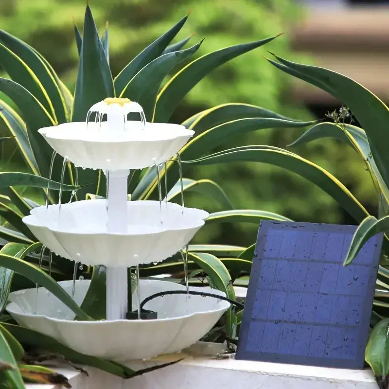 Solar Bird Bath Water Fountain Detachable DIY Water Landscaping Fountain For Bird Bathing Garden Decoration, Outdoor Bird Feeder Vibes