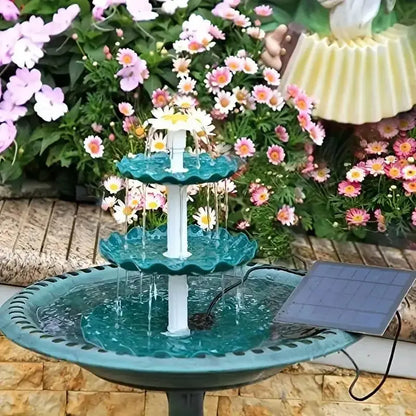Solar Bird Bath Water Fountain Detachable DIY Water Landscaping Fountain For Bird Bathing Garden Decoration, Outdoor Bird Feeder Vibes