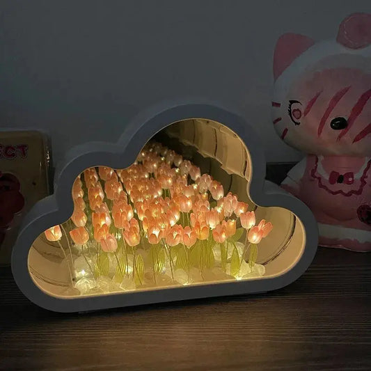 Tulip Cloud Sea of Flowers Night Light Creative Light Atmosphere Light Transparent Qixi Lovers Gift Desktop Decoration Vibes