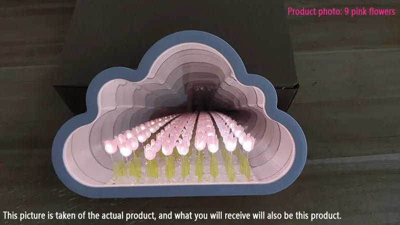 Tulip Cloud Sea of Flowers Night Light Creative Light Atmosphere Light Transparent Qixi Lovers Gift Desktop Decoration Vibes
