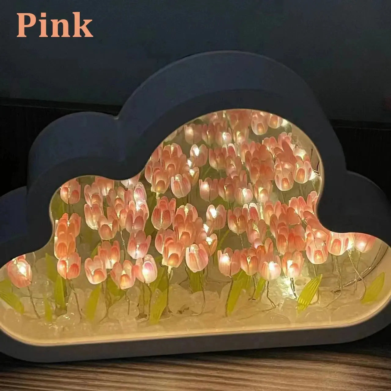 Tulip Cloud Sea of Flowers Night Light Creative Light Atmosphere Light Transparent Qixi Lovers Gift Desktop Decoration Vibes