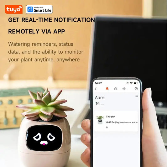 Tuya Ivy Smart Planter,Endless Fun Over 49 Rich Expressions,7 smart sensors,AI Chips Make Raising Plants Easy and Fun Vibes