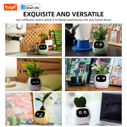 Tuya Ivy Smart Planter,Endless Fun Over 49 Rich Expressions,7 smart sensors,AI Chips Make Raising Plants Easy and Fun Vibes