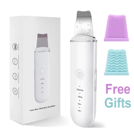 Ultrasonic Skin Scrubber Vibration Face Spatula Blackhead Remover Shovel Clean Cavitation Peeling Facial Lifting Skin Care Tools Vibes