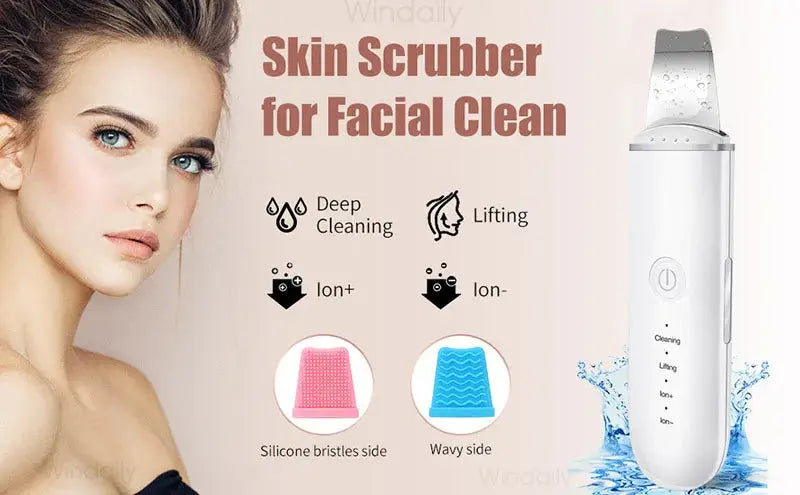 Ultrasonic Skin Scrubber Vibration Face Spatula Blackhead Remover Shovel Clean Cavitation Peeling Facial Lifting Skin Care Tools Vibes