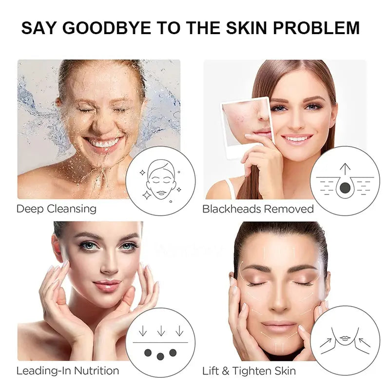 Ultrasonic Skin Scrubber Vibration Face Spatula Blackhead Remover Shovel Clean Cavitation Peeling Facial Lifting Skin Care Tools Vibes