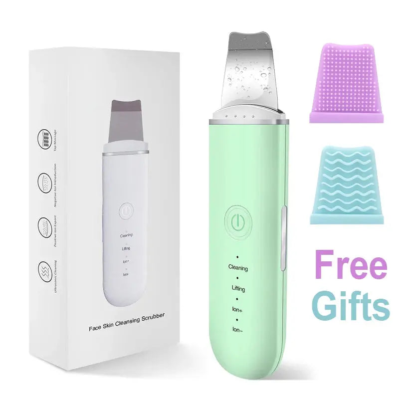 Ultrasonic Skin Scrubber Vibration Face Spatula Blackhead Remover Shovel Clean Cavitation Peeling Facial Lifting Skin Care Tools Vibes