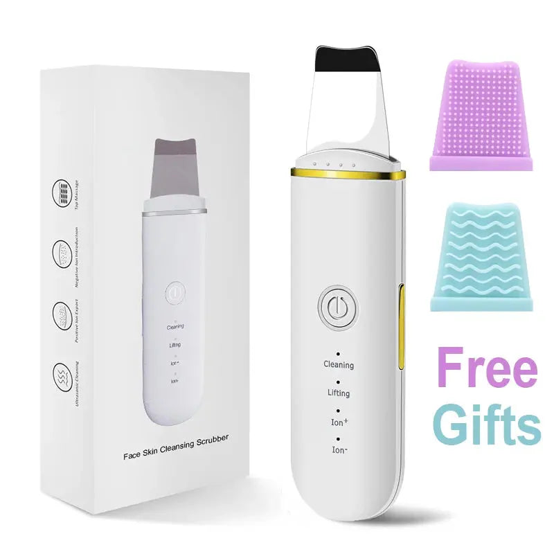 Ultrasonic Skin Scrubber Vibration Face Spatula Blackhead Remover Shovel Clean Cavitation Peeling Facial Lifting Skin Care Tools Vibes